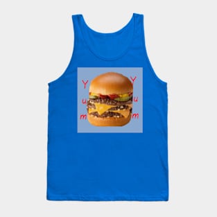 Yum Yum Hamburger Pattern (light Blue Background) Tank Top